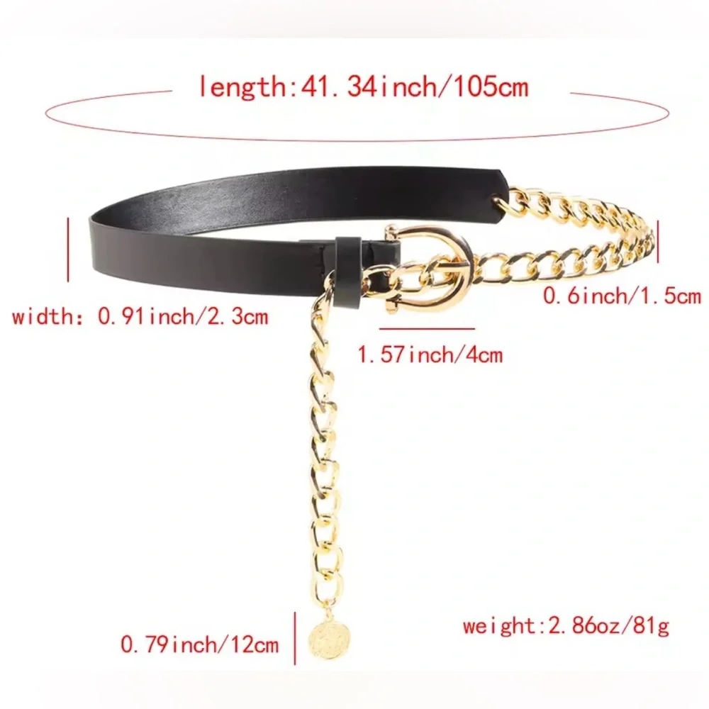 NWT - Chain BELT - Black & Gold - Adjustable - Stylish - Luxury - Business - Picture 6 of 7